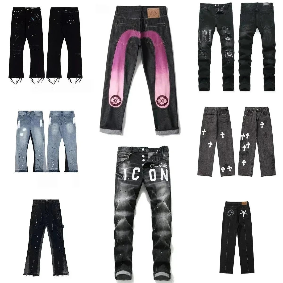Washed ripped jeans